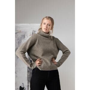 R Label Grey Cashmere Wool Turtleneck Sweater XS
